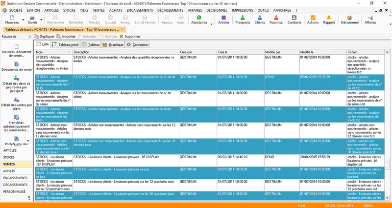 Business Intelligence Décisionnel : Tableaux de bord - Palmarès top 10 des fournisseurs