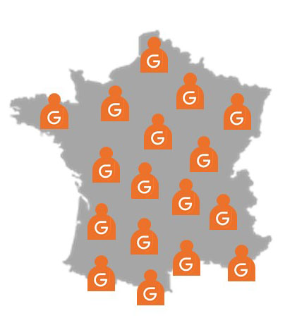 Carte du reéeau de partenaires Gestimum en France