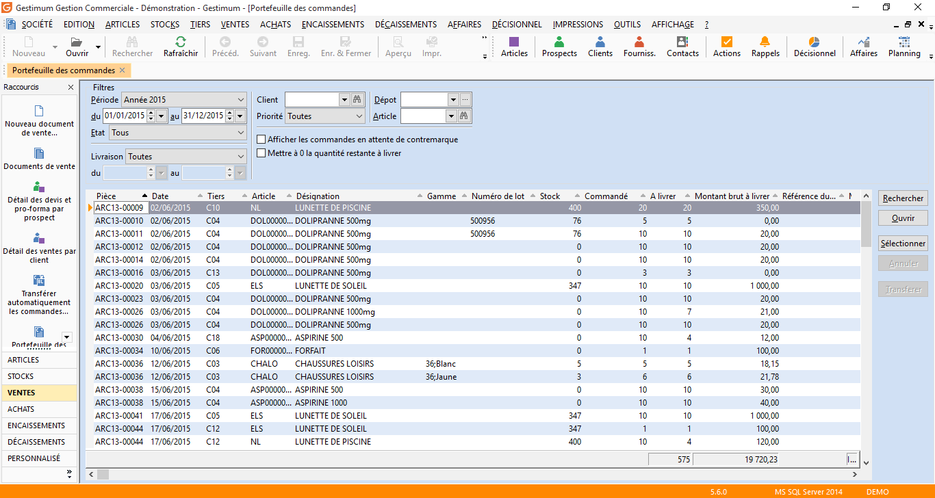 Logiciel de Gestion Commerciale : Le portefeuille de commandes