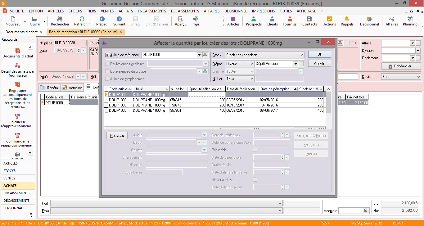 Logiciel de gestion commerciale Traçabilité des lots