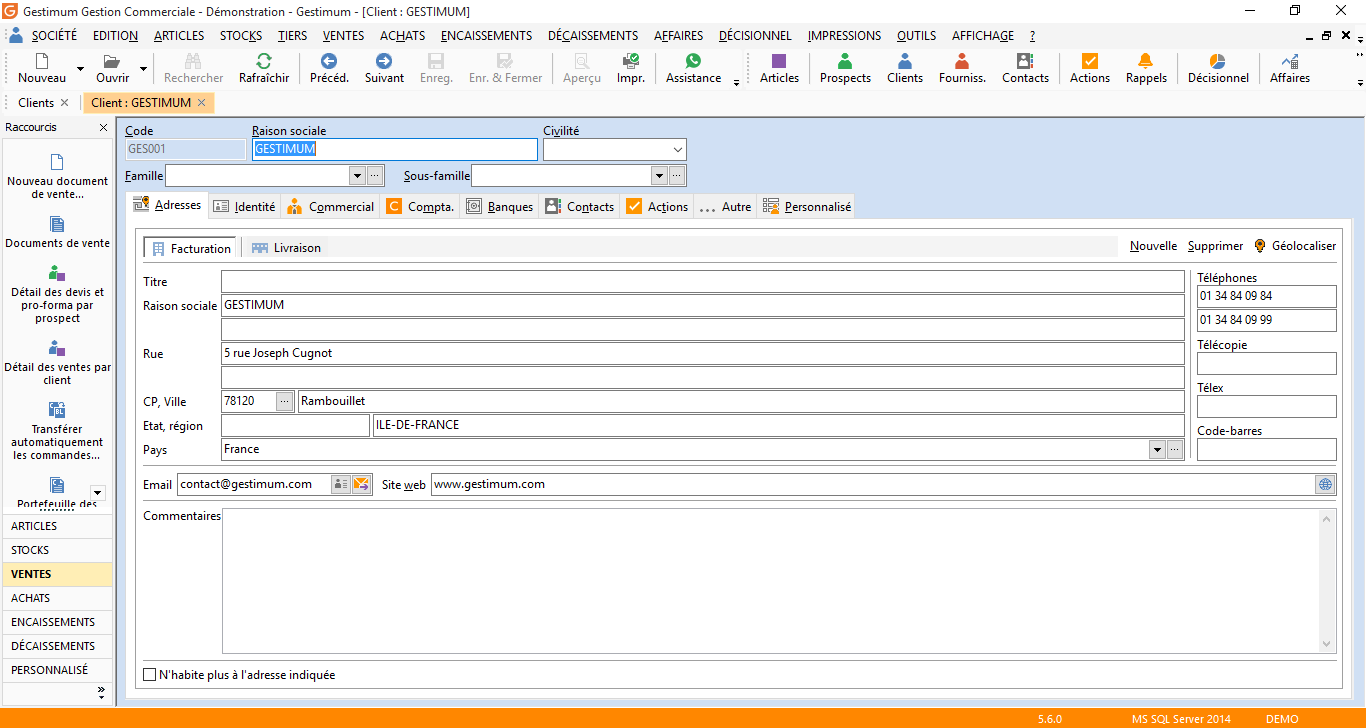 CRM : Fiche client
