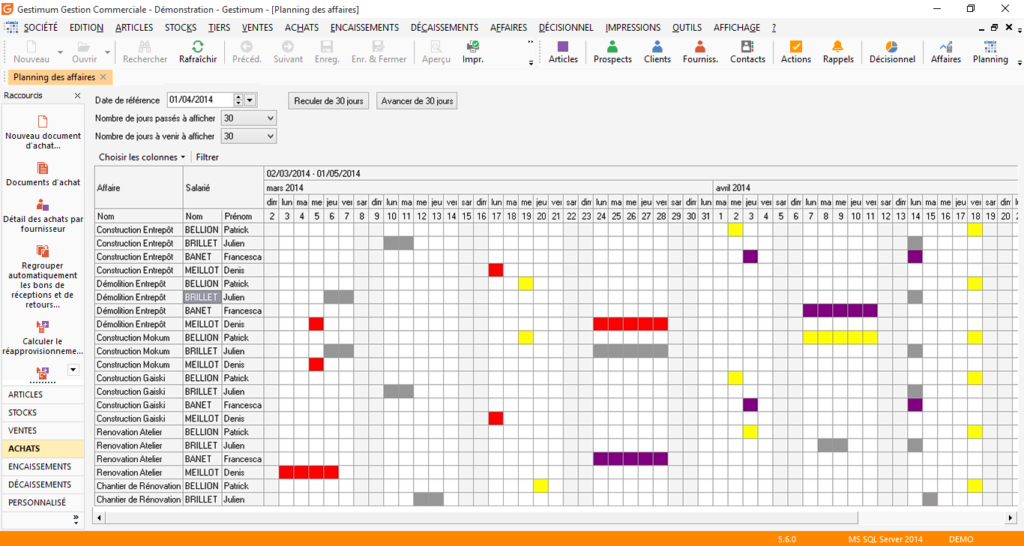 Affaires - Planning