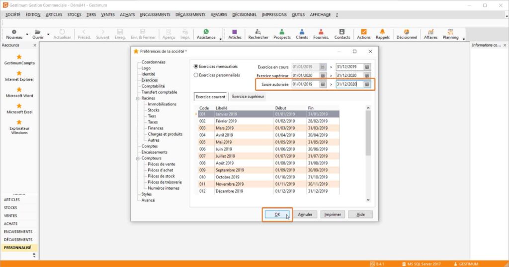 Actualités comptables : Autorisation saisie exercices