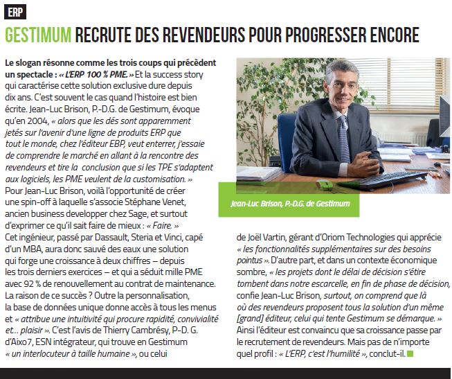 Gestimum dans l'EDI Magazine