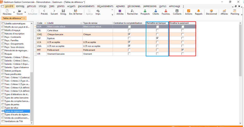 Remise en banque - Gestimum ERP